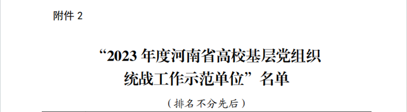 我校艺术学院党总支获评“2023年度河南省高校基层党组织统战工作示范单位”